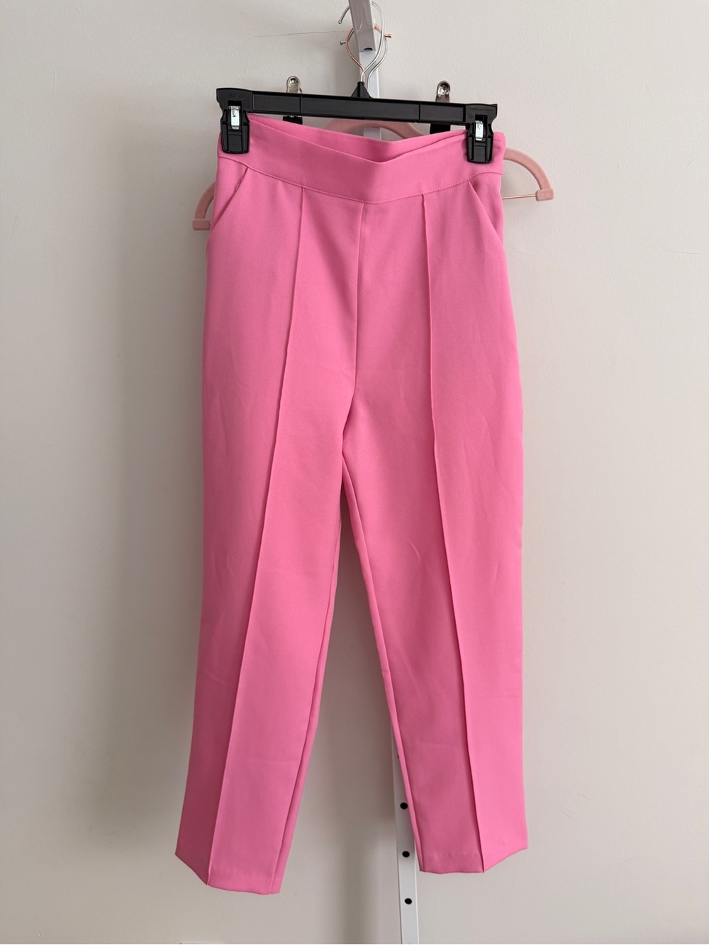 Korean Women's Pink Tailored High-Waist Trousers size 4-6